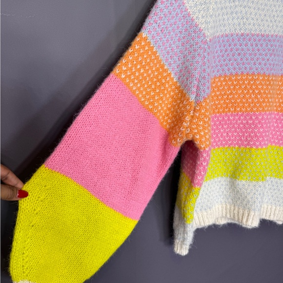 Stitch Fix. Vero moda. Cruz Rainbow stripe crewneck sweater. Size L - Picture 5 of 9